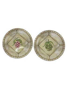 American Atelier "San Marco" Salad Plates Set of Two Grape Artichoke